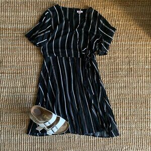 Stripe Wrap Dress